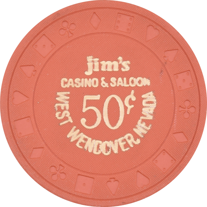 Jim's Casino Wendover Nevada 50 Cent Ewing Chip 1980