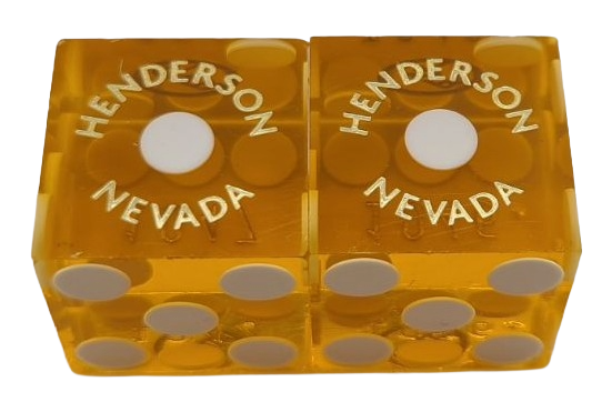 Green Valley Ranch Casino Henderson Nevada Pair of Used Yellow Dice