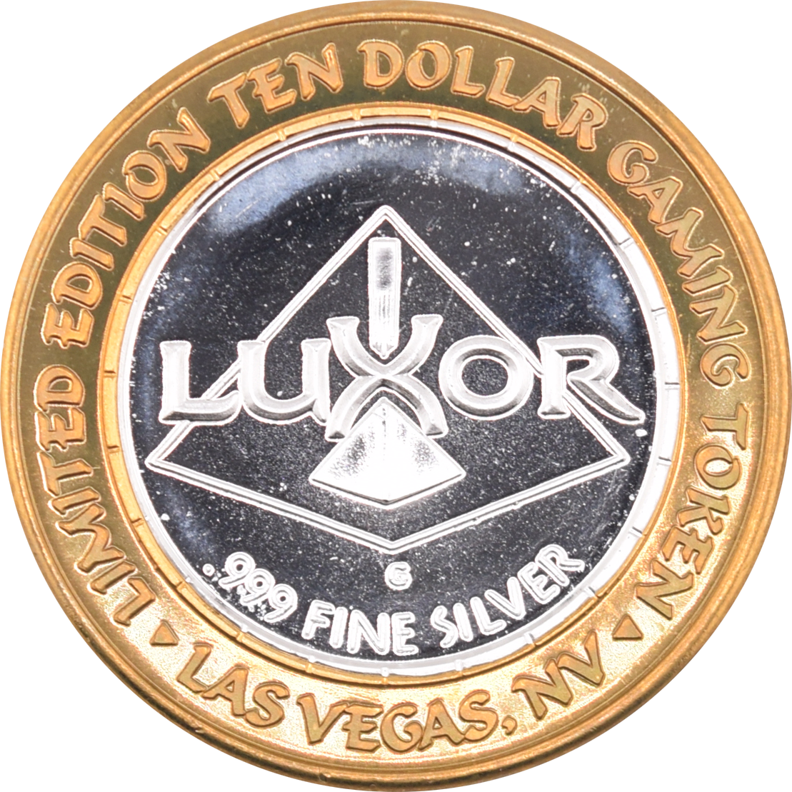 Luxor Casino Las Vegas Nevada "Rescue" $10 Silver Strike .999 Fine Silver 2002