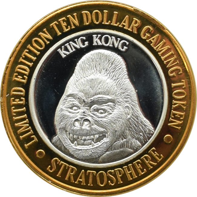 Stratosphere Casino Las Vegas "King Kong" $10 Silver Strike .999 Fine Silver 1996