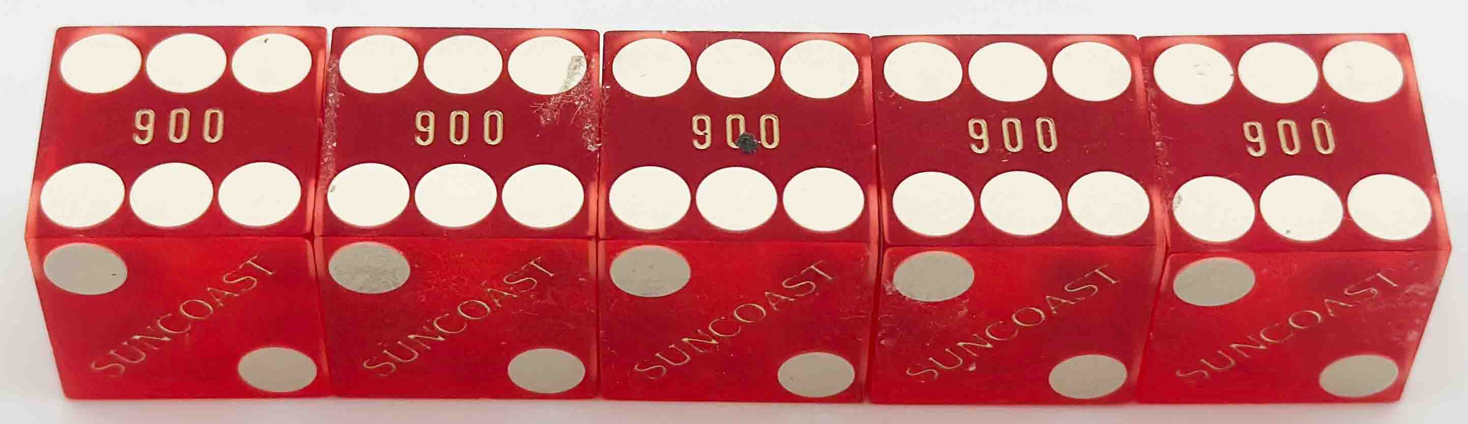 Suncoast Casino Las Vegas Nevada Stick of Red Matching Number Dice
