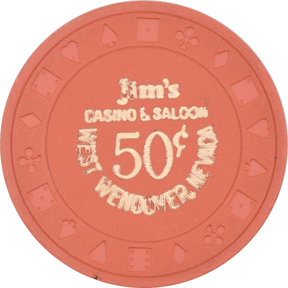 Jim's Casino Wendover Nevada 50 Cent Ewing Chip 1980