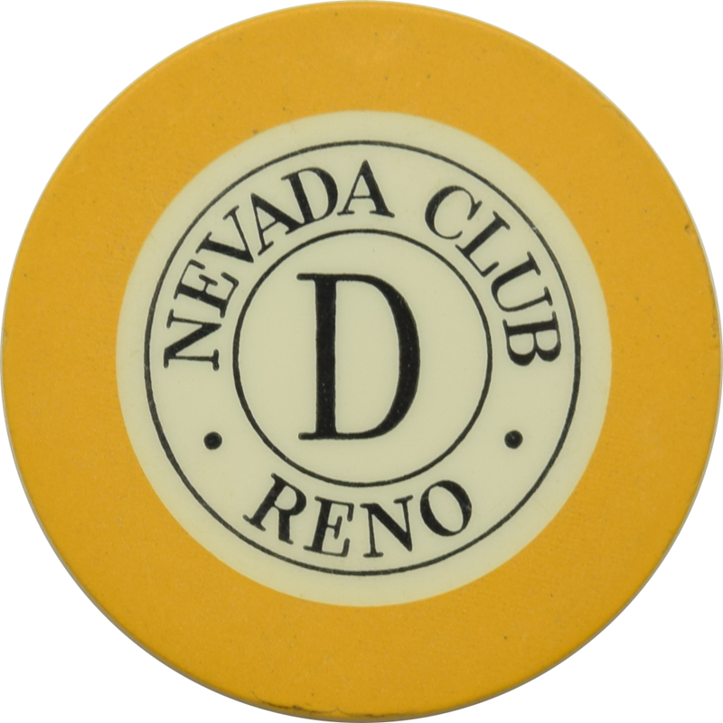 Nevada Club Casino Reno Nevada Yellow Roulette D Chip 1950s