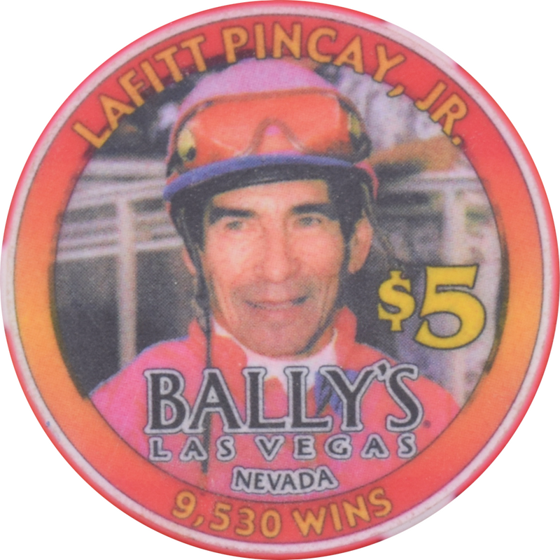 Bally's Casino Las Vegas Nevada $5 Lafitt Pincay Jr. Chip 2004