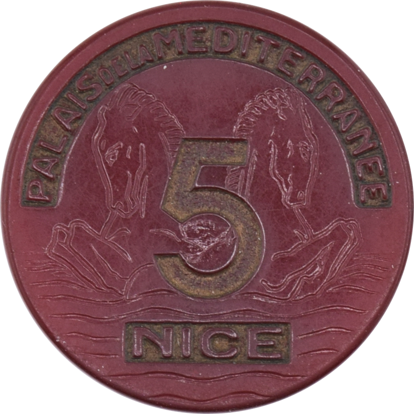 Palais de la Méditerranée Nice France 5FRF 32mm Jeton
