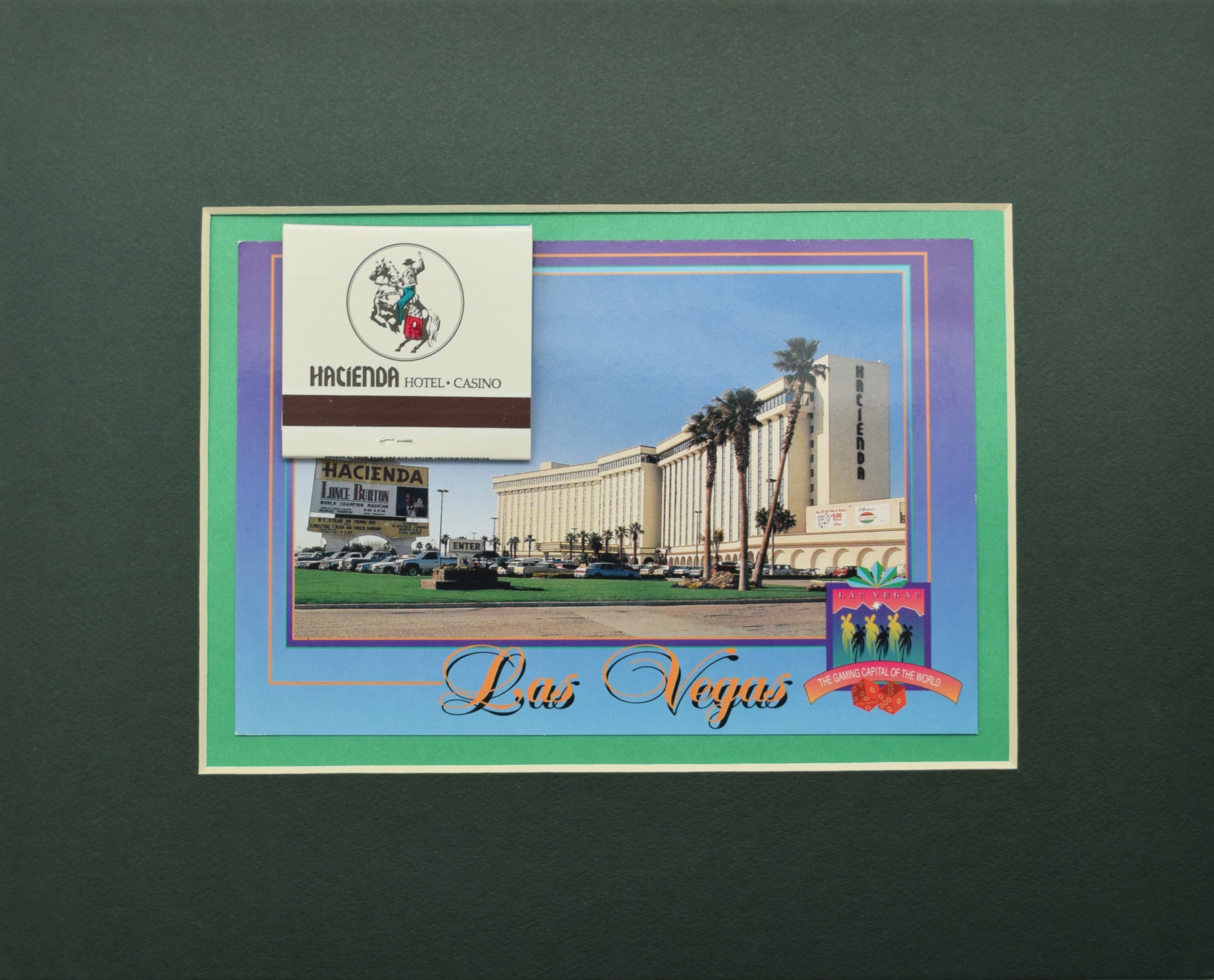 Hacienda Casino Las Vegas Nevada Card with Matchbook for frame (8" x 10")