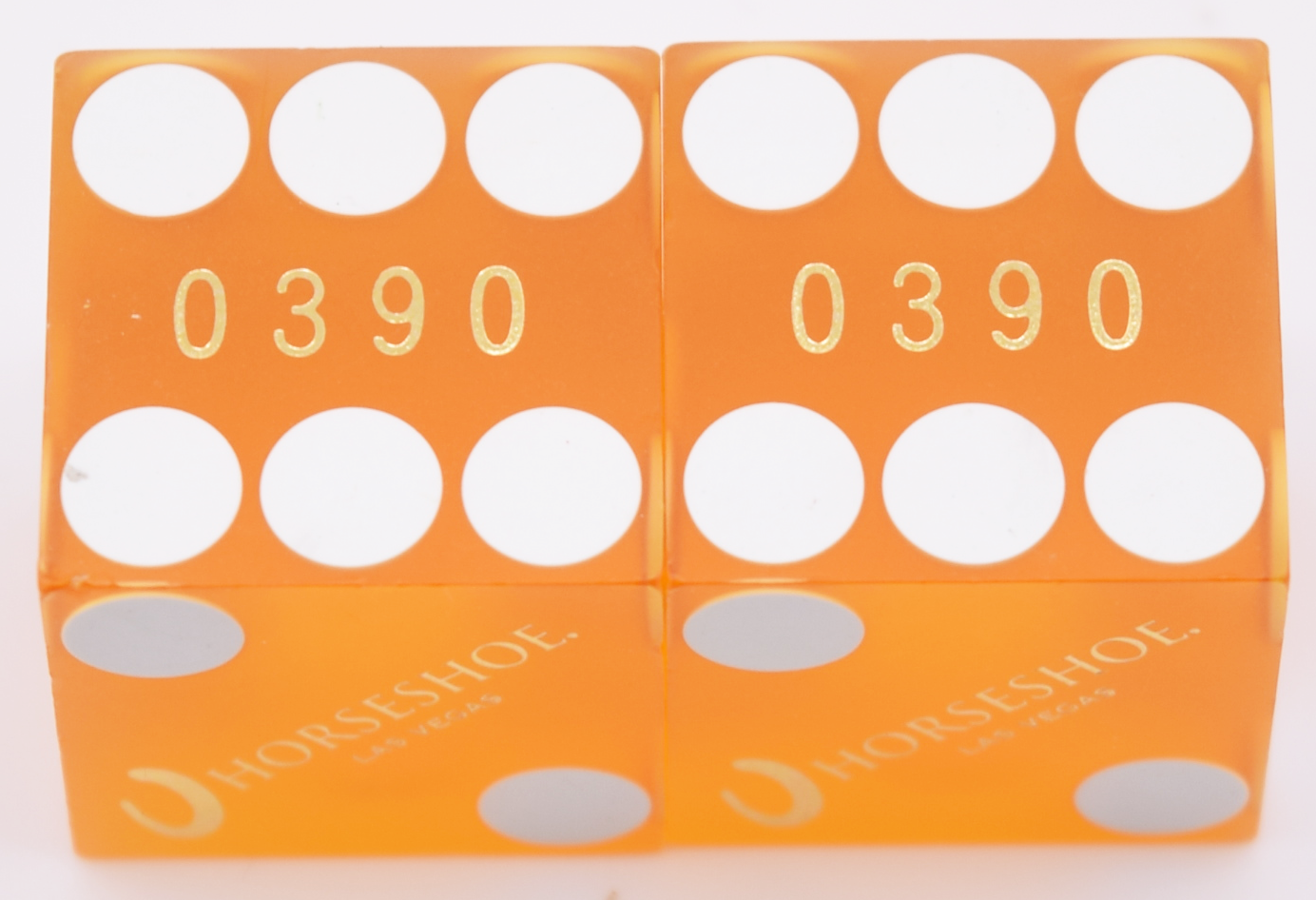 Horseshoe Casino Las Vegas NV Amber Matching Dice Pair