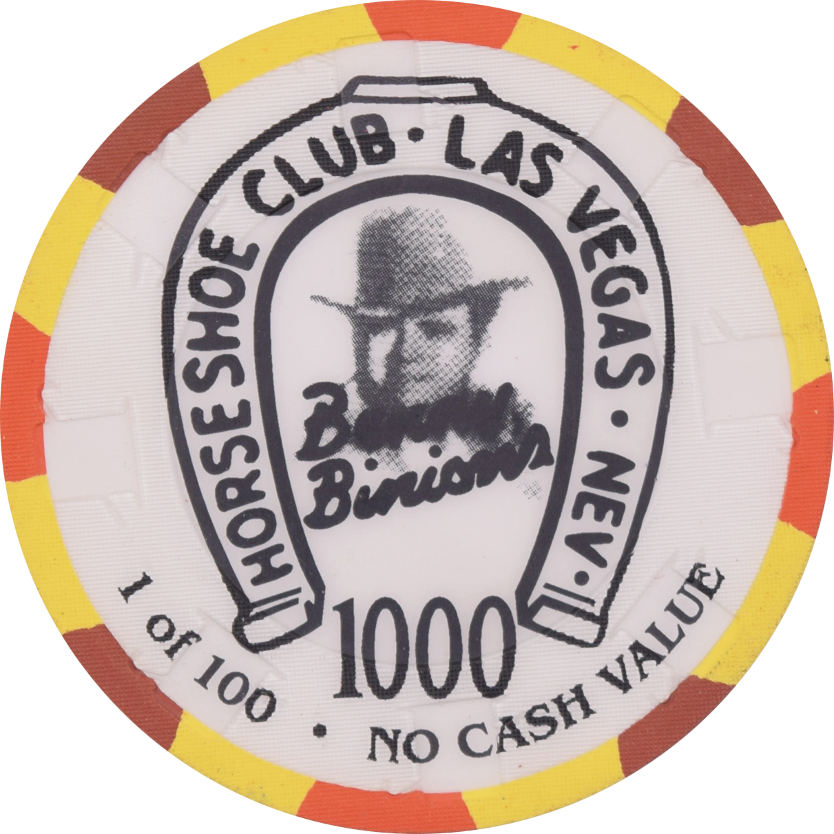 Horseshoe Club (Binion's) Casino Las Vegas Nevada 1000 NCV 48mm Oversized Chip 2000s