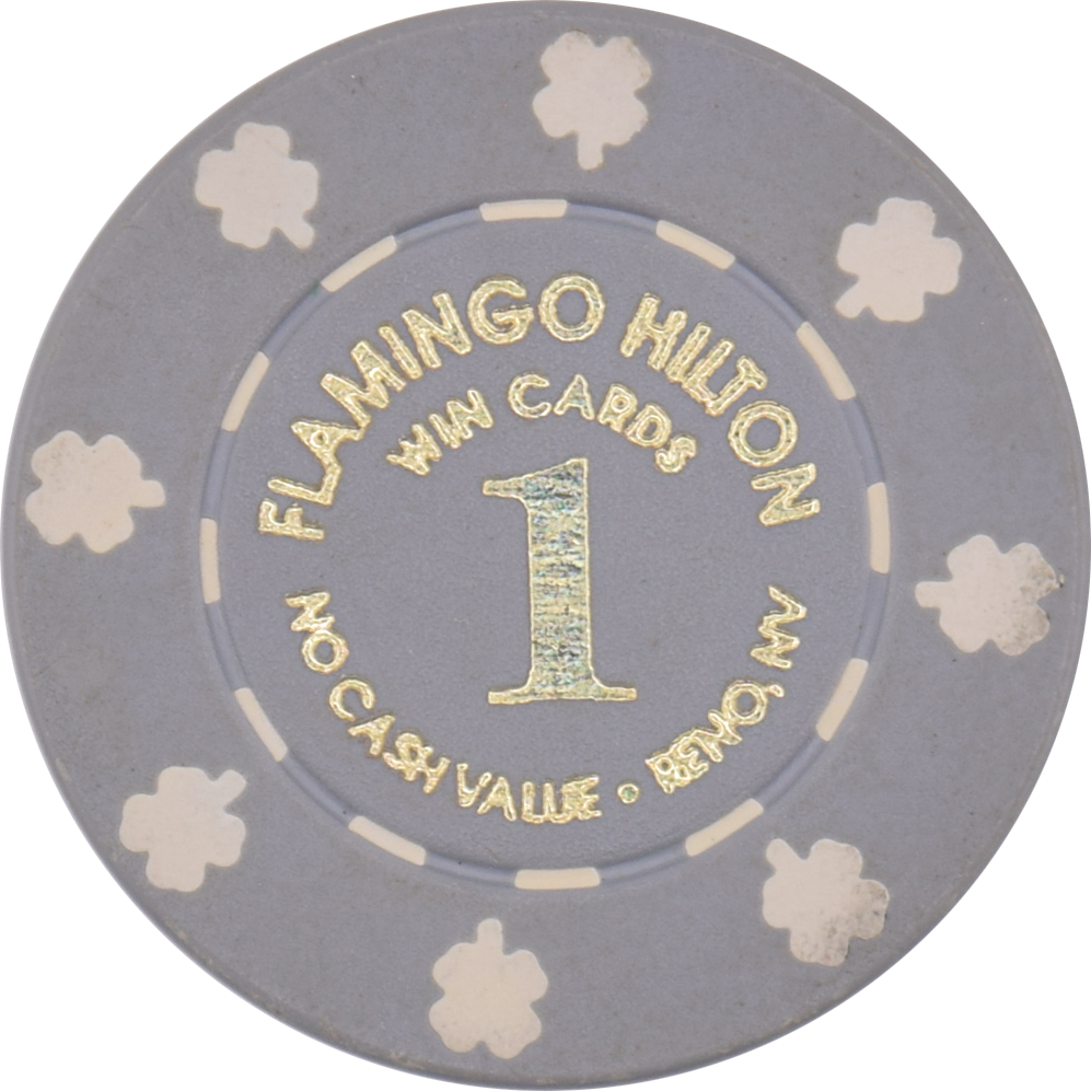 Flamingo Hilton Casino Reno Nevada Win Cards 1 NCV Chip 1992