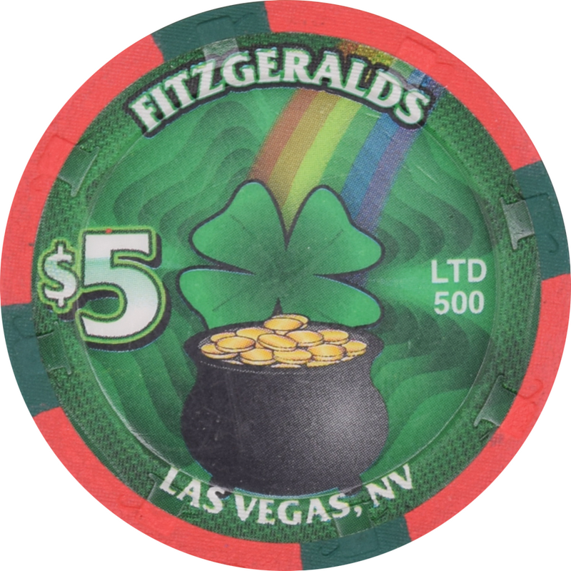 Fitzgeralds Casino Las Vegas Nevada $5 St. Patrick's Day Chip 2007