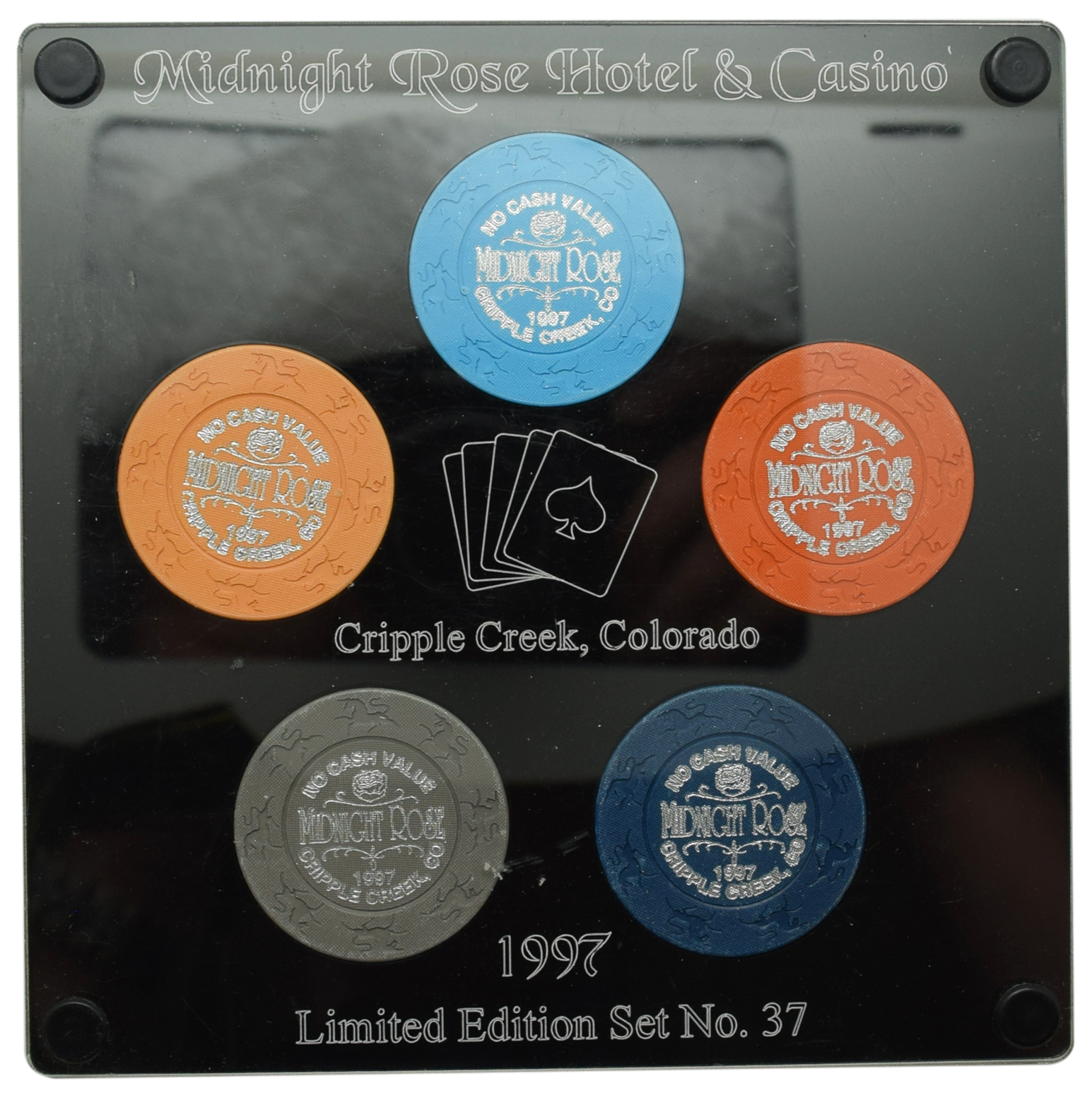 Midnight Rose Hotel & Casino Cripple Creek Colorado 1997 Set of No Cash Value Chips