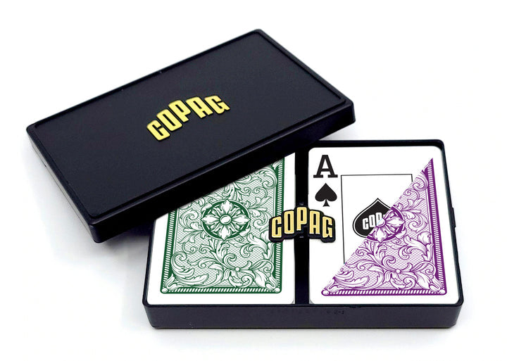 Copag Legacy Green/Purple Poker Size Jumbo Index 2 Deck Setup