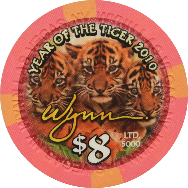 Wynn Casino Las Vegas Nevada $8 Year of the Tiger 43mm Chip 2010