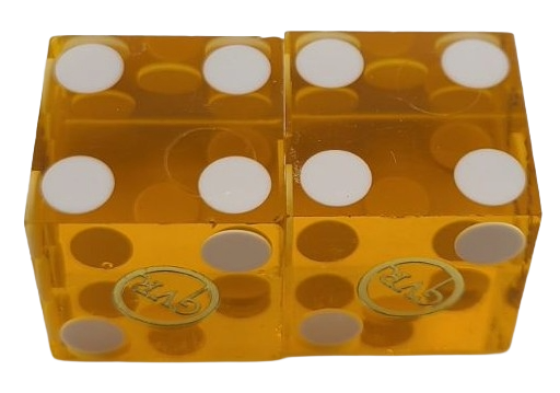 Green Valley Ranch Casino Henderson Nevada Pair of Used Yellow Dice