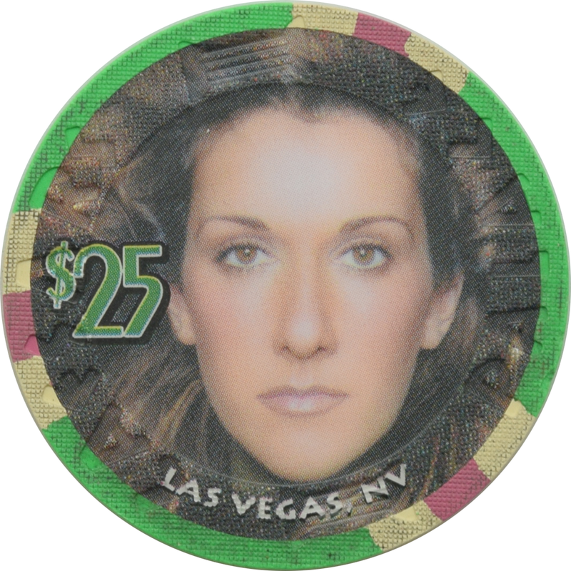 Caesars Palace Casino Las Vegas Nevada $25 Celine Dion Straight Face Chip 2003