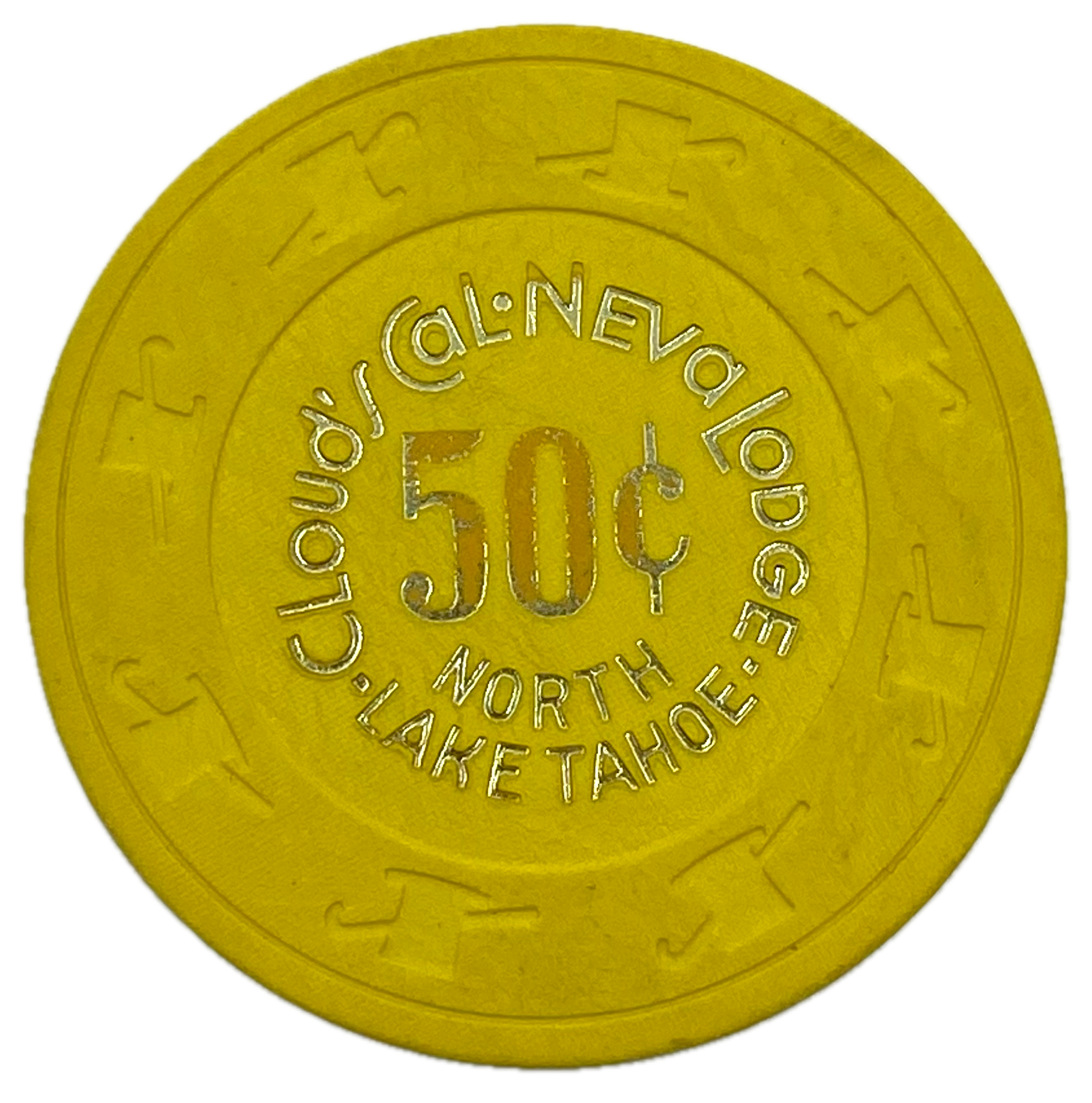 Cloud's Cal-Neva Lodge Casino Lake Tahoe Nevada 50 Cent Chip 1980