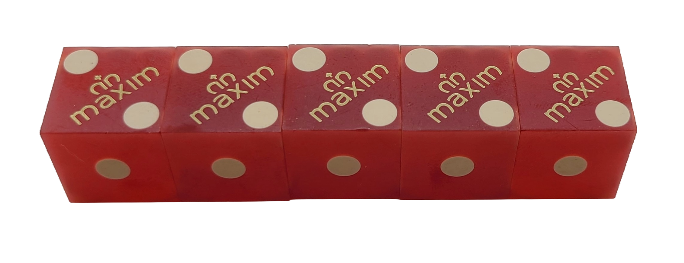 Maxim Casino Las Vegas Nevada Stick of Used Dice Matching Numbers