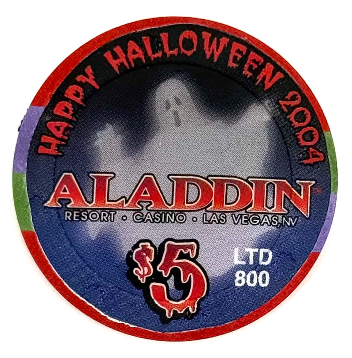 Aladdin Resort & Casino Las Vegas NV $5 Halloween Chip 2004