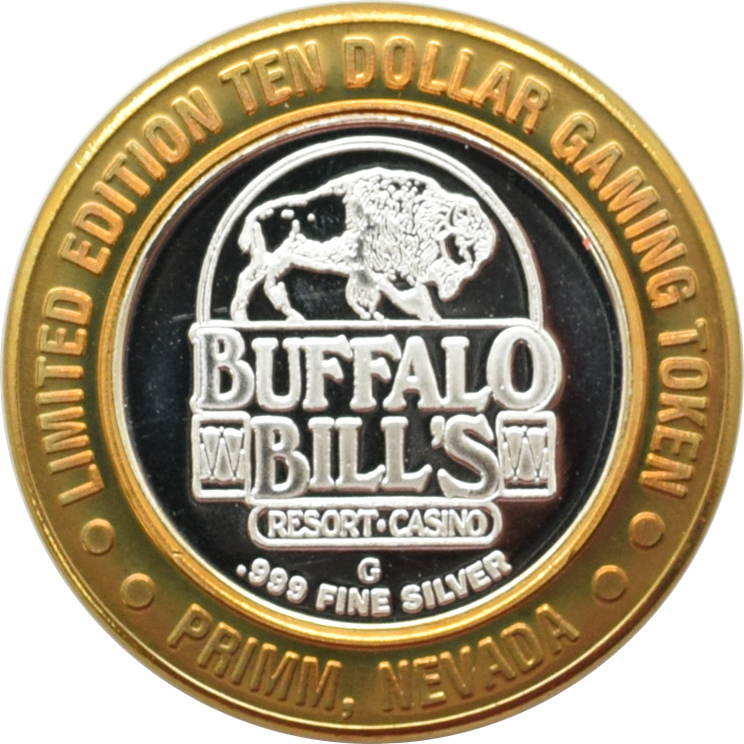 Buffalo Bill's Casino Primm Nevada "Buffalo Bill Cody" $10 Silver Strike .999 Fine Silver 1999