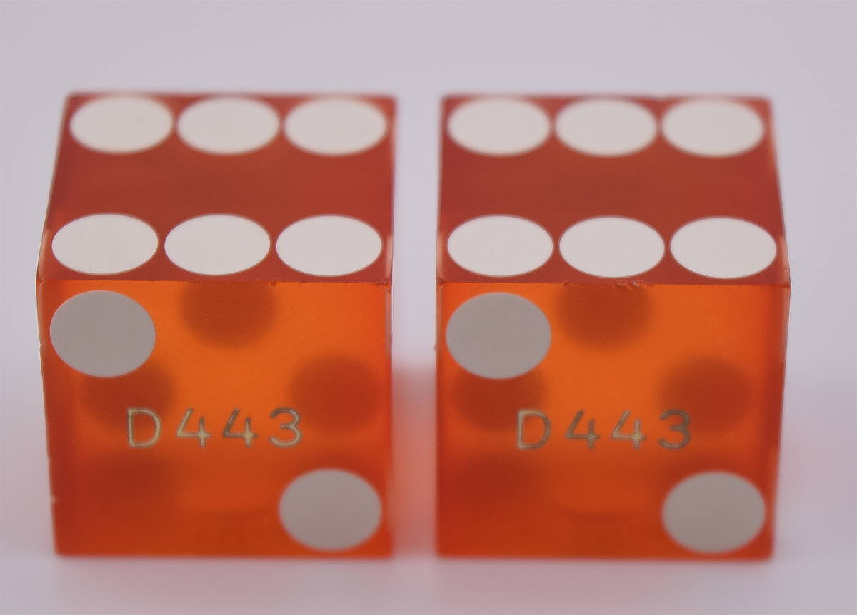 Dunes Casino Dice Las Vegas Nevada Matching Numbers