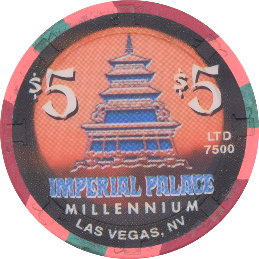 Imperial Palace Casino Las Vegas Nevada $5 Millennium Chip 1999