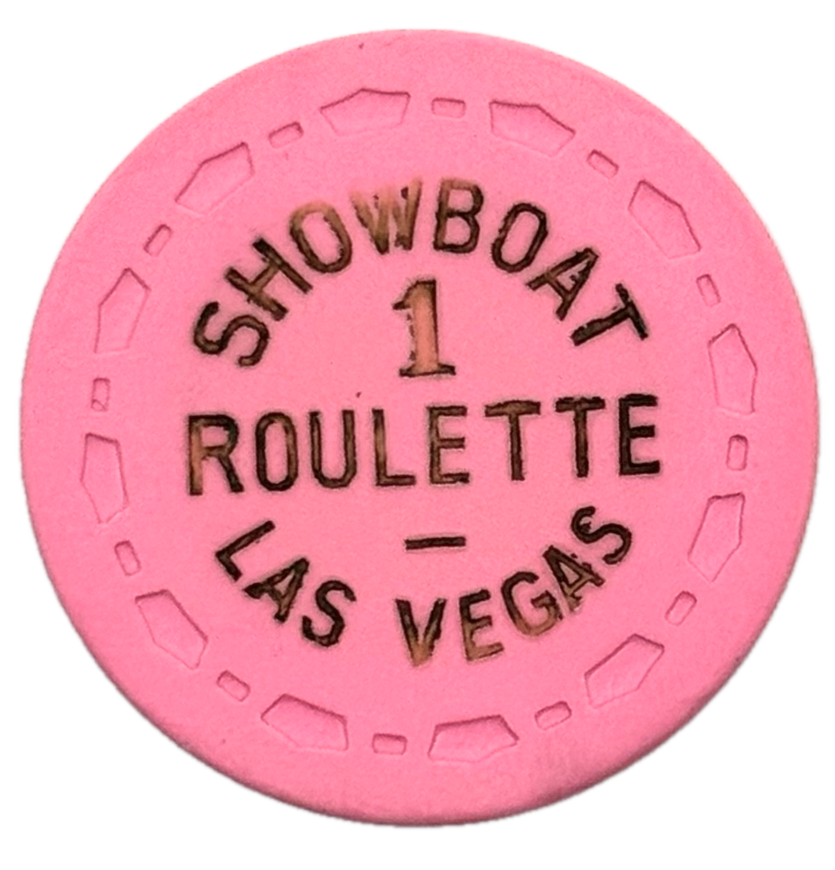 Showboat Casino Las Vegas NV 1 Pink Roulette Chip 1958