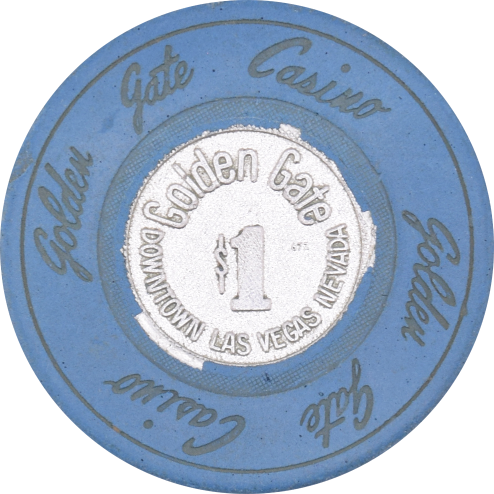 Golden Gate Casino Las Vegas Nevada $1 Metal Inlay Chip 1972