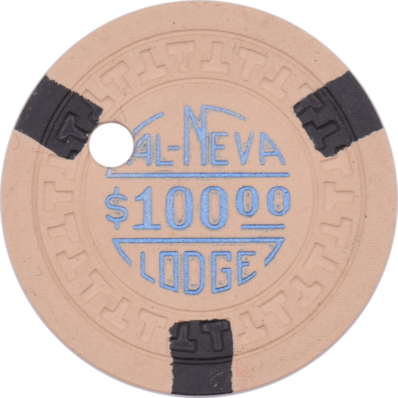Cal-Neva Lodge Casino Lake Tahoe Nevada $100 Cancelled Chip 1955