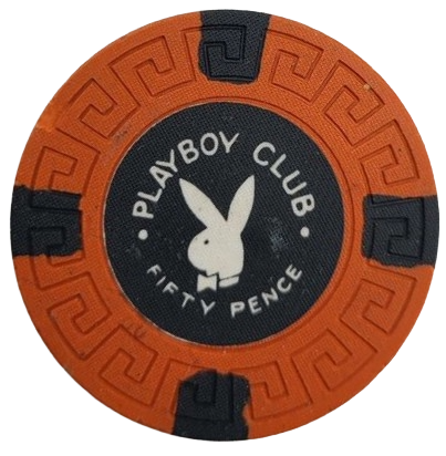 Playboy Club Casino London England 50P Pence Chip