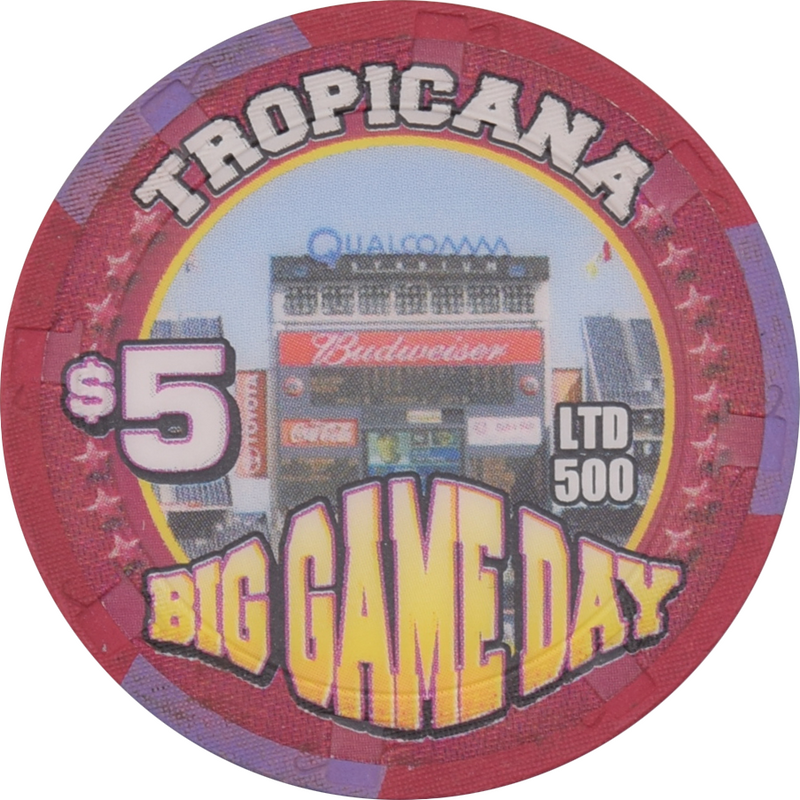 Tropicana Casino Las Vegas Nevada $5 Football XXXVII Chip 2003