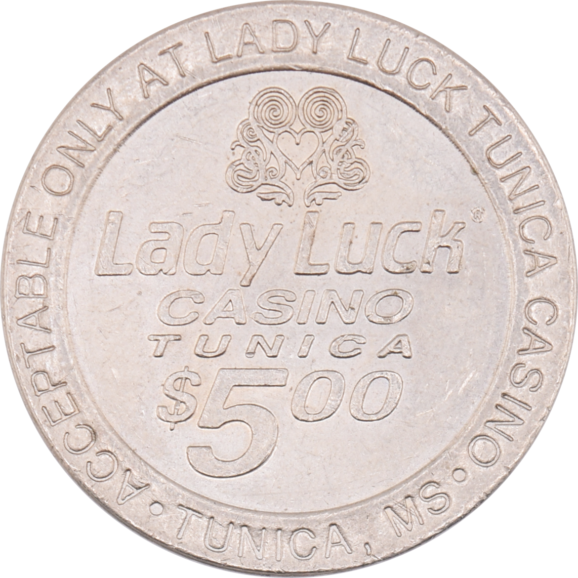 Lady Luck Casino Tunica Mississippi $5 Token