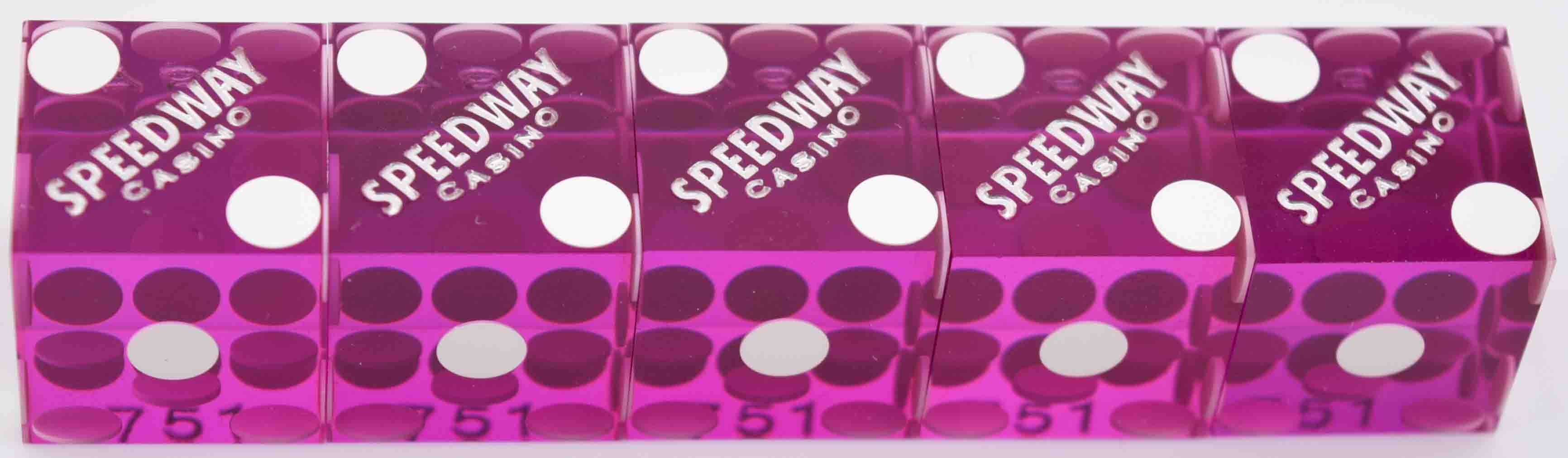 Speedway Casino N. Las Vegas Nevada Purple Stick of Matching Number Dice