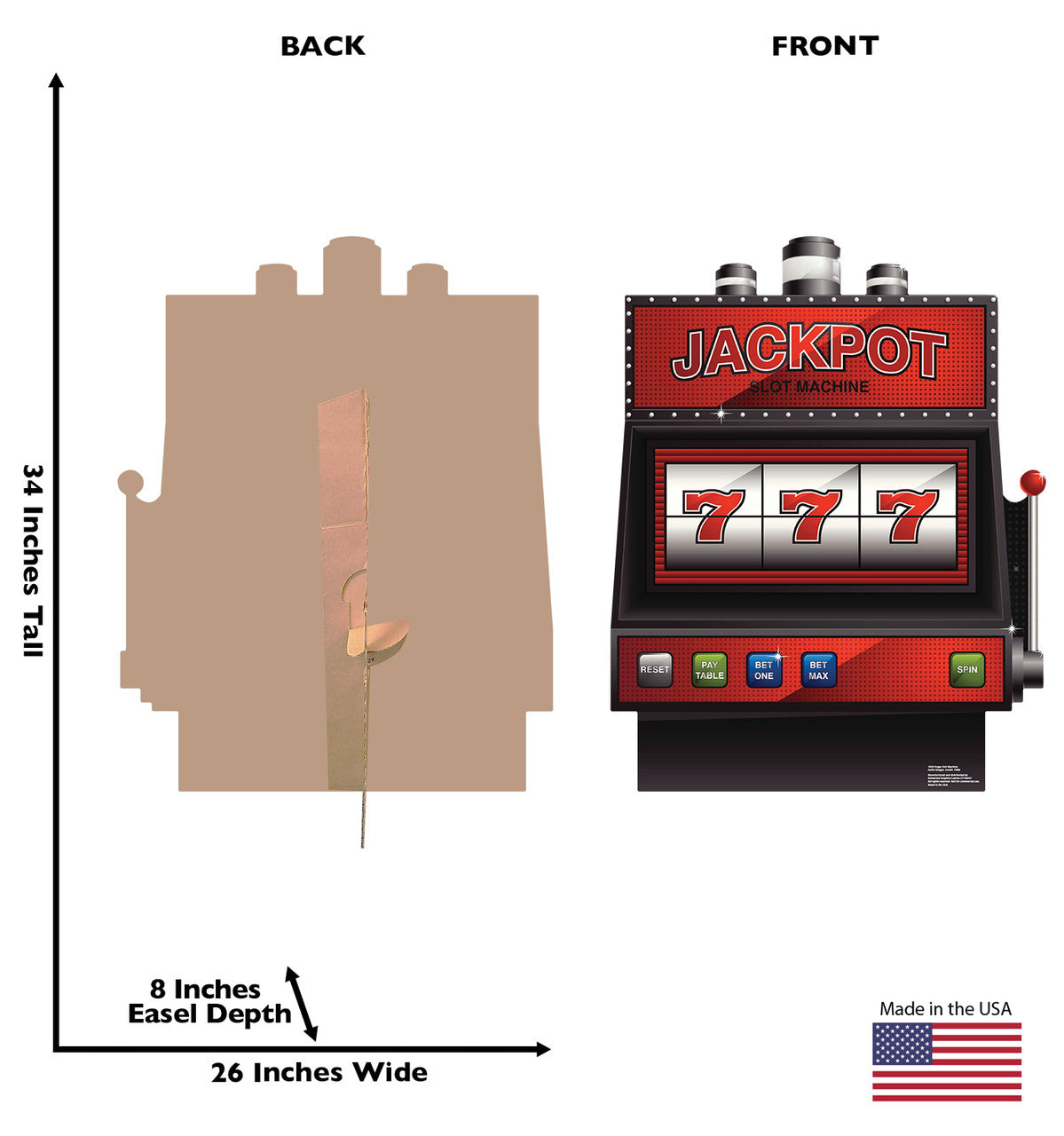Vegas Slot Machine Cardboard Cutout