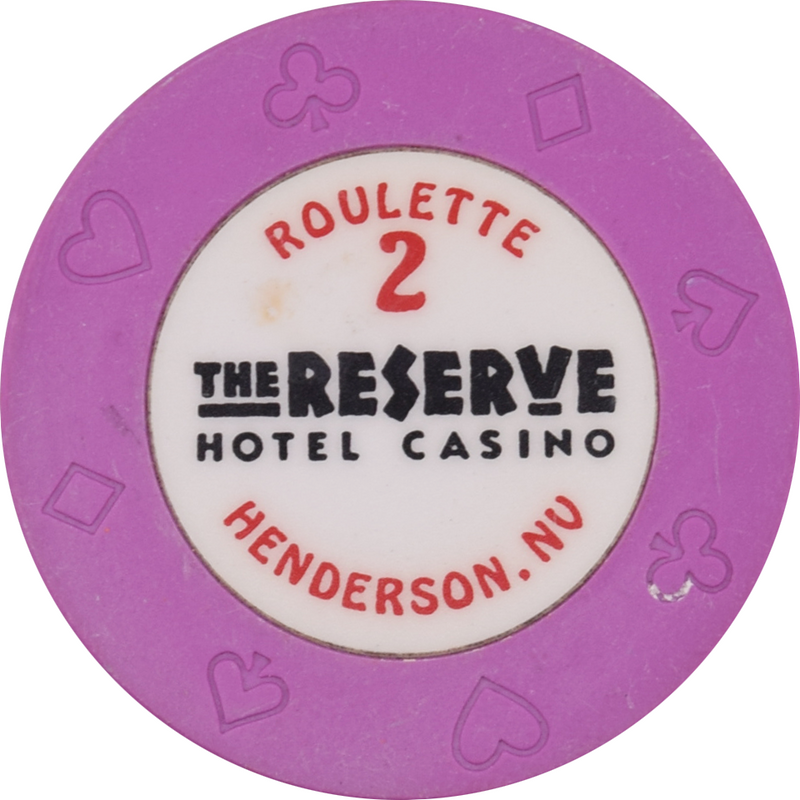 The Reserve Casino Henderson Nevada Purple Roulette 2 Chip 1998