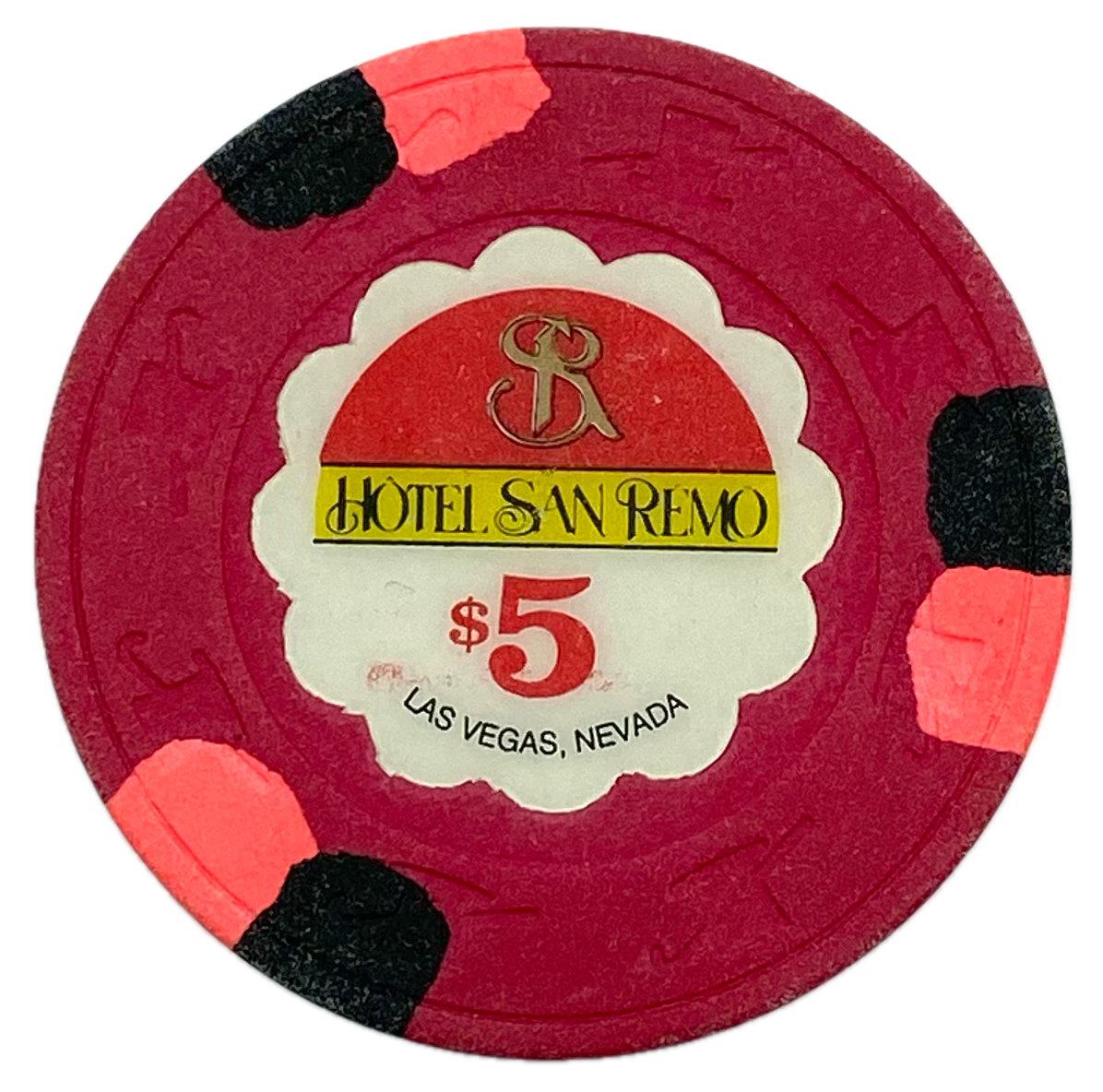 Hotel San Remo Casino Las Vegas NV $5 Chip 1989
