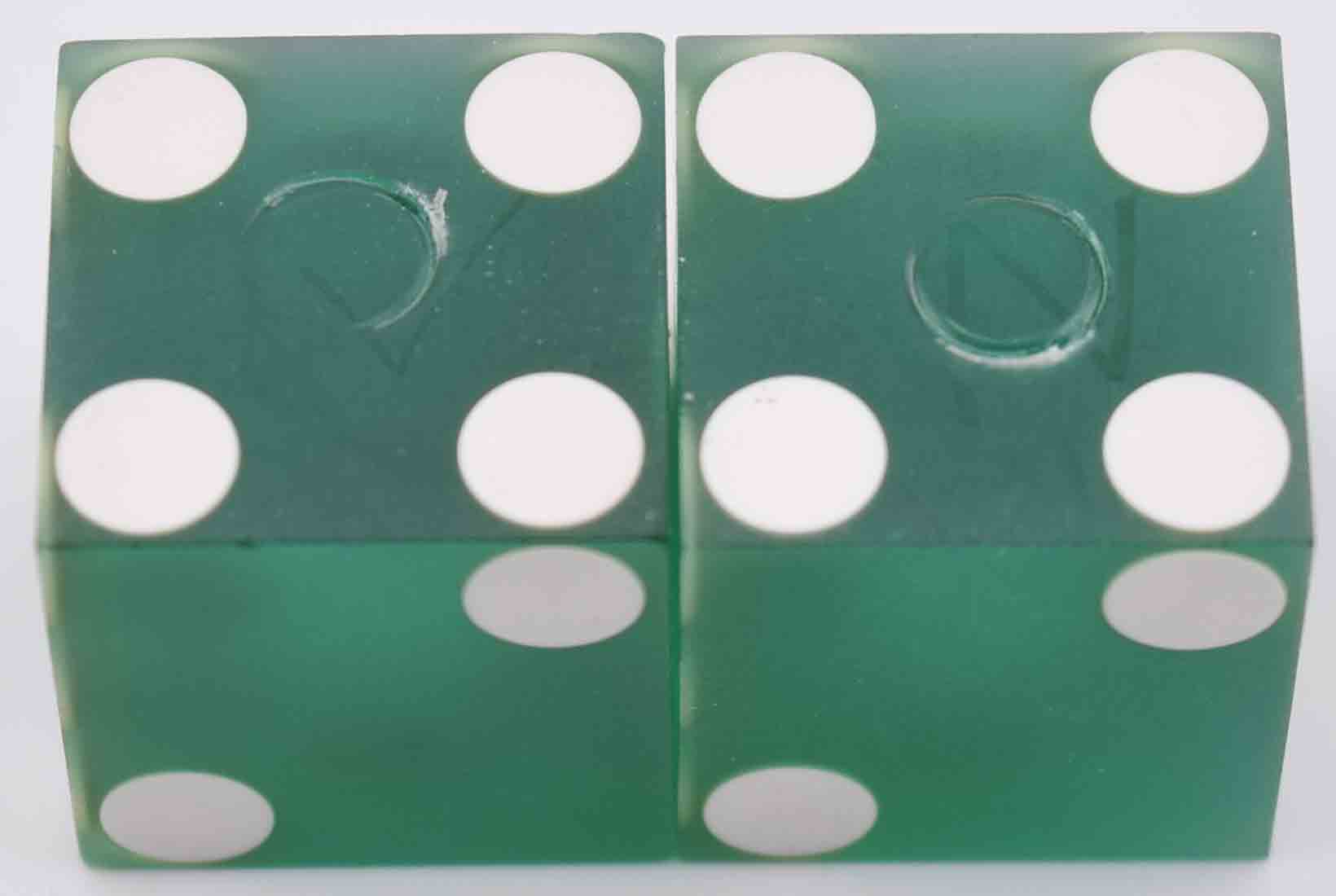 Four Queens Casino Las Vegas Nevada Used Green Sanded Dice