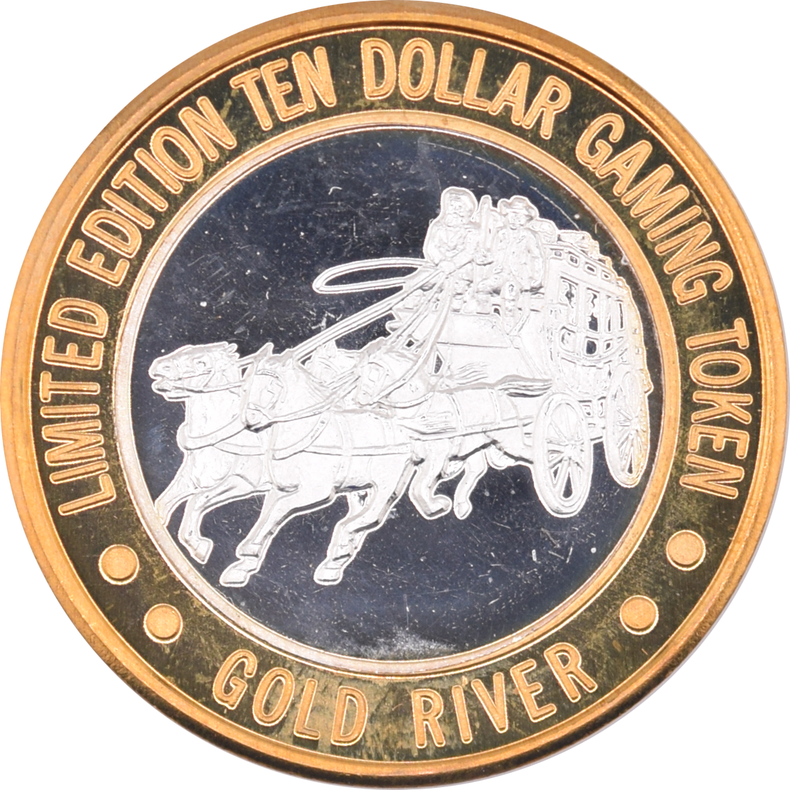 Gold River Casino Laughlin Nevada "Stagecoach" $10 Silver Strike .999 Fine Silver 1994