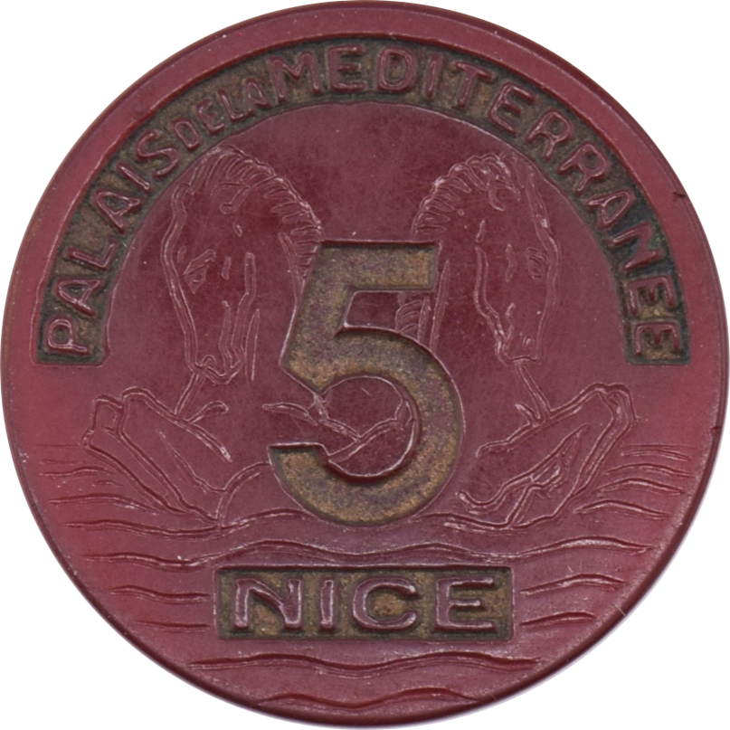 Palais de la Méditerranée Nice France 5FRF 32mm Jeton