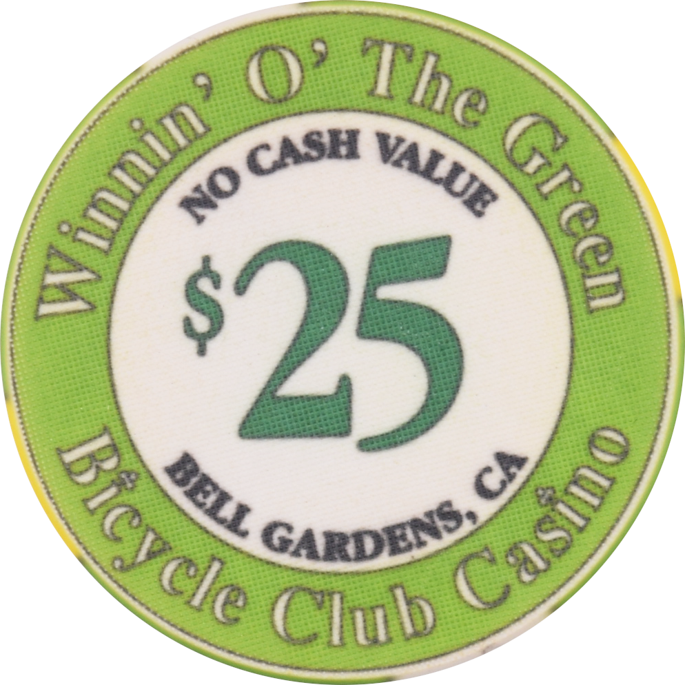 Bicycle Club Casino Bell Gardens California $25 NCV Chip (Winnin' O' The Green Tournament)
