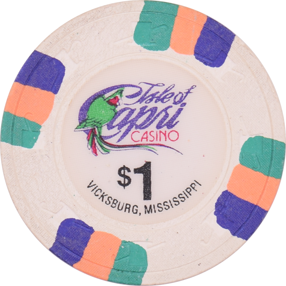 Isle of Capri Casino Vicksburg Mississippi $1 Chip