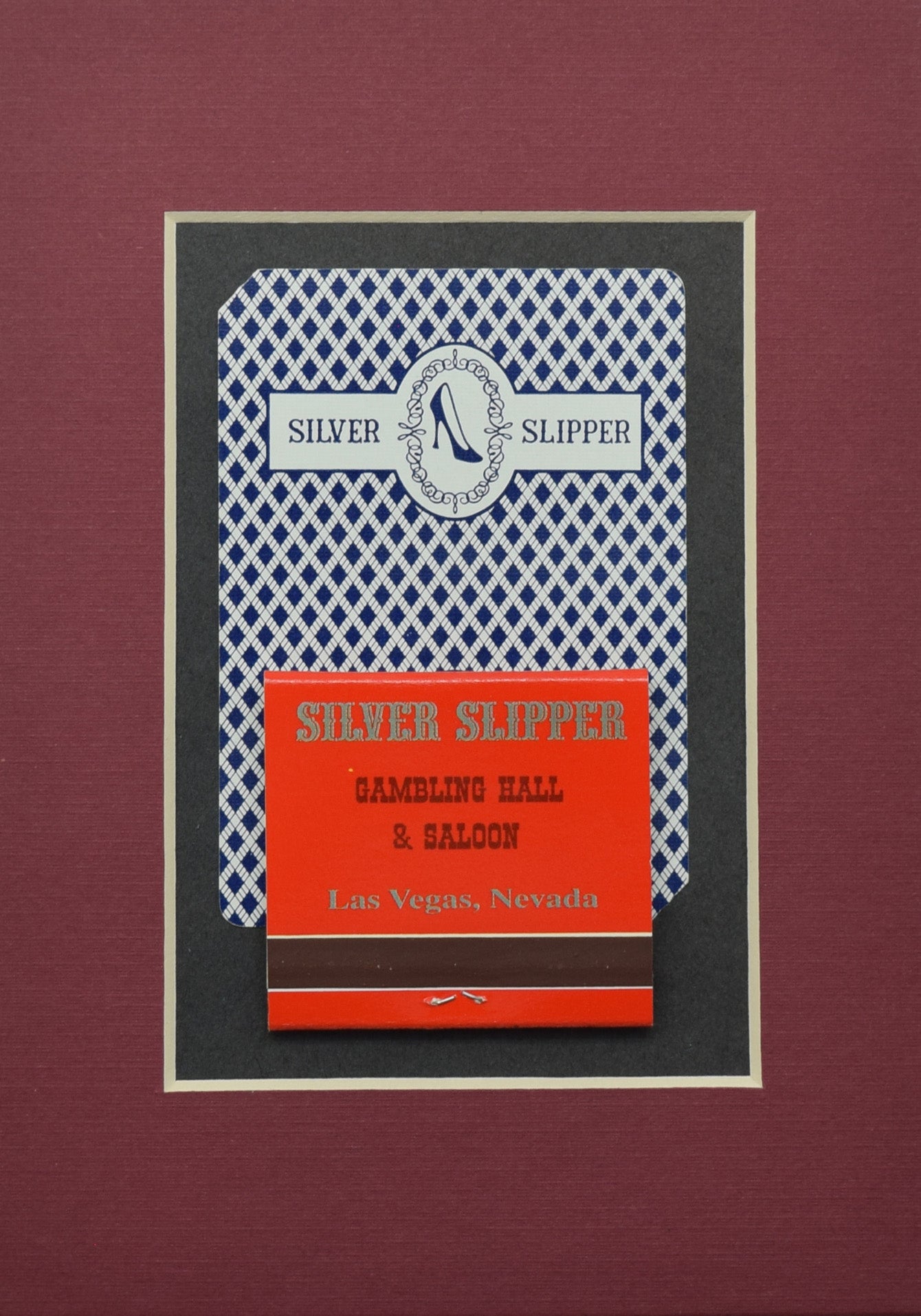 Silver Slipper Casino Las Vegas Nevada Card with Matchbook for frame (7" x 5")
