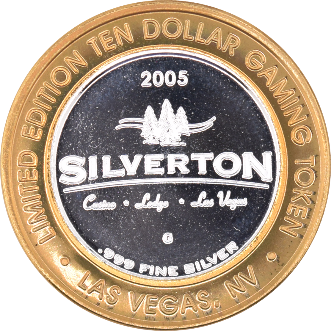 Silverton Casino Las Vegas Nevada "Shady Grove" $10 Silver Strike .999 Fine Silver 2005