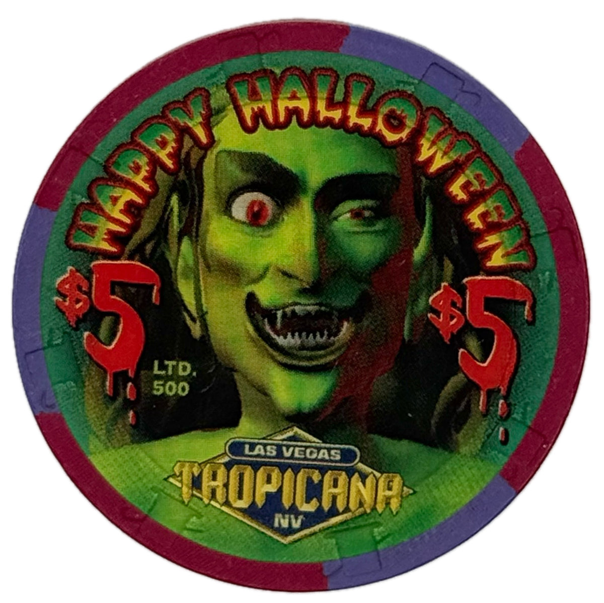 Tropicana Casino Las Vegas NV $5 Halloween Chip 2004