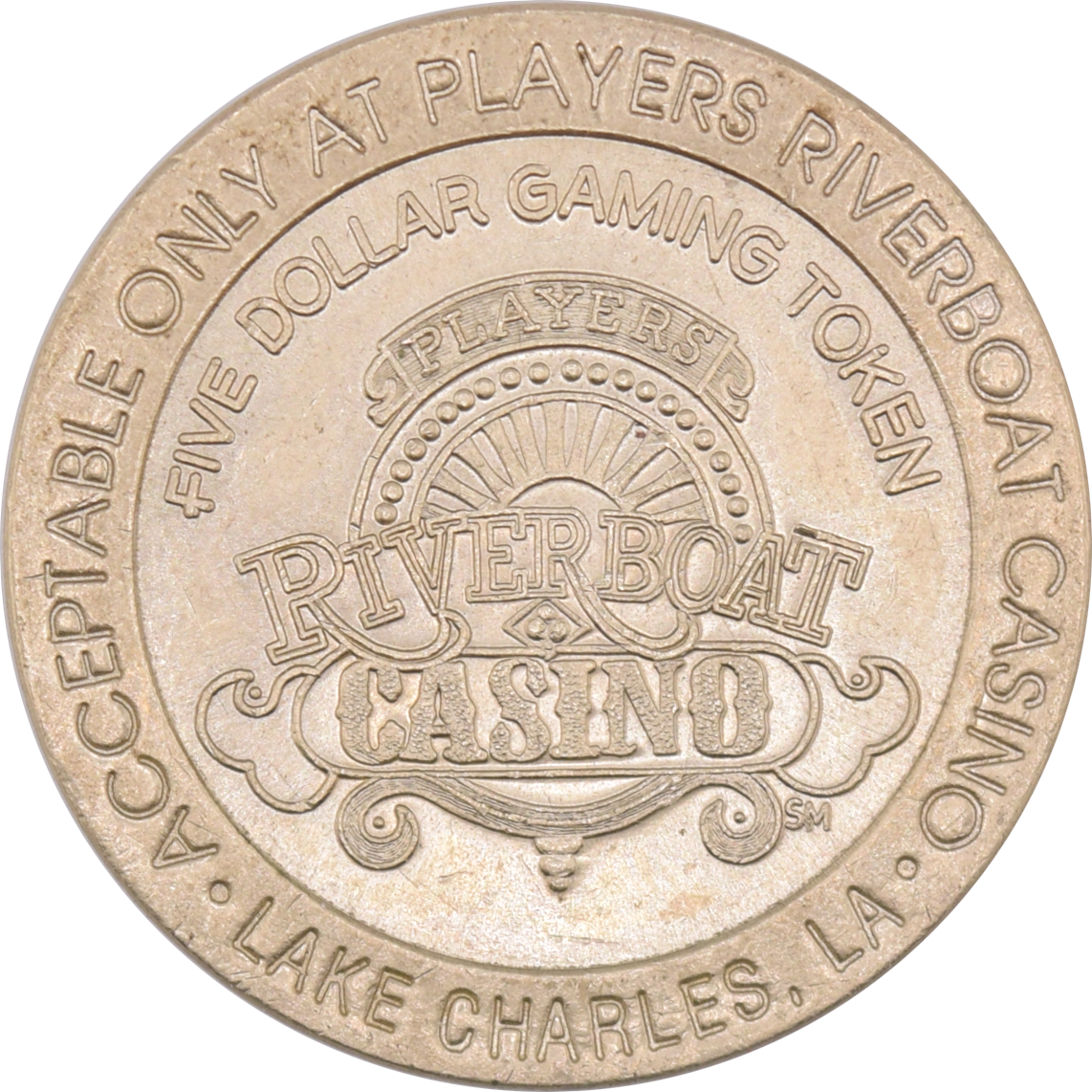 Players Island Casino Lake Charles Louisiana $5 Token