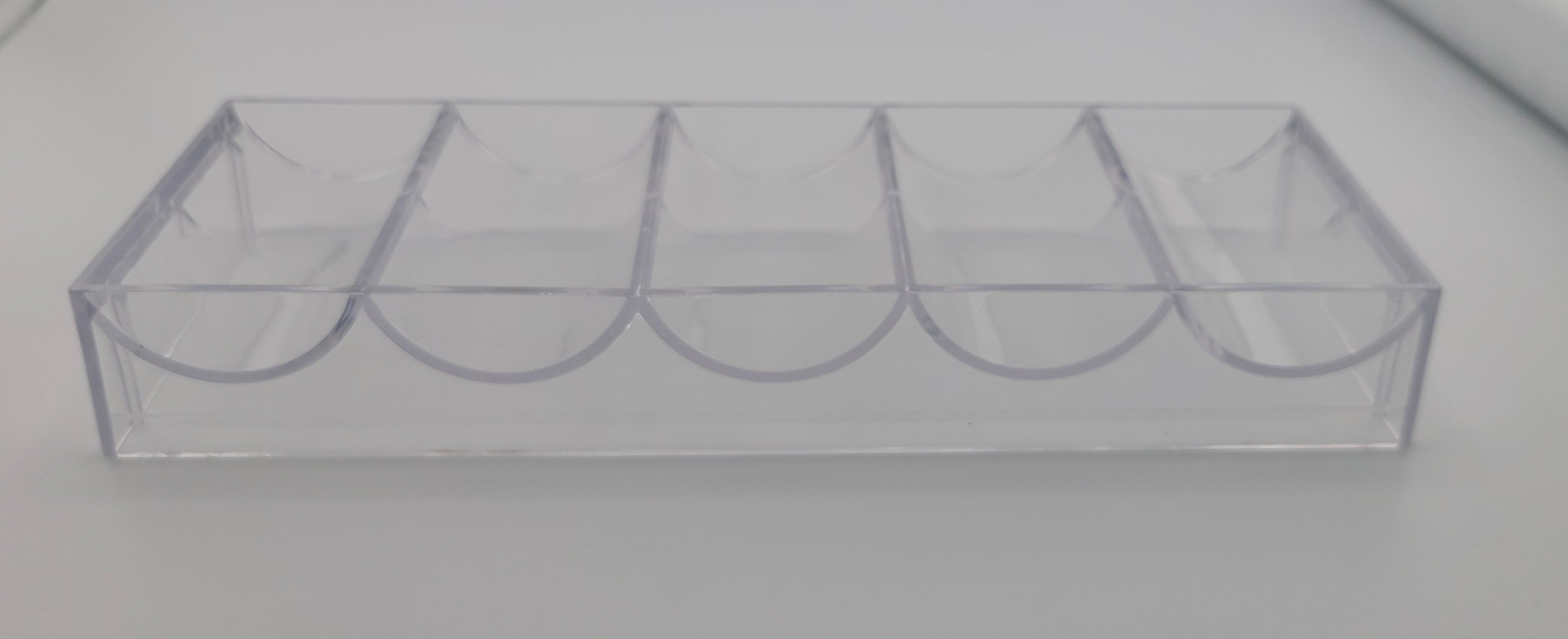 Chip Tray for 100 Poker Chips 70mm Clear Plastic