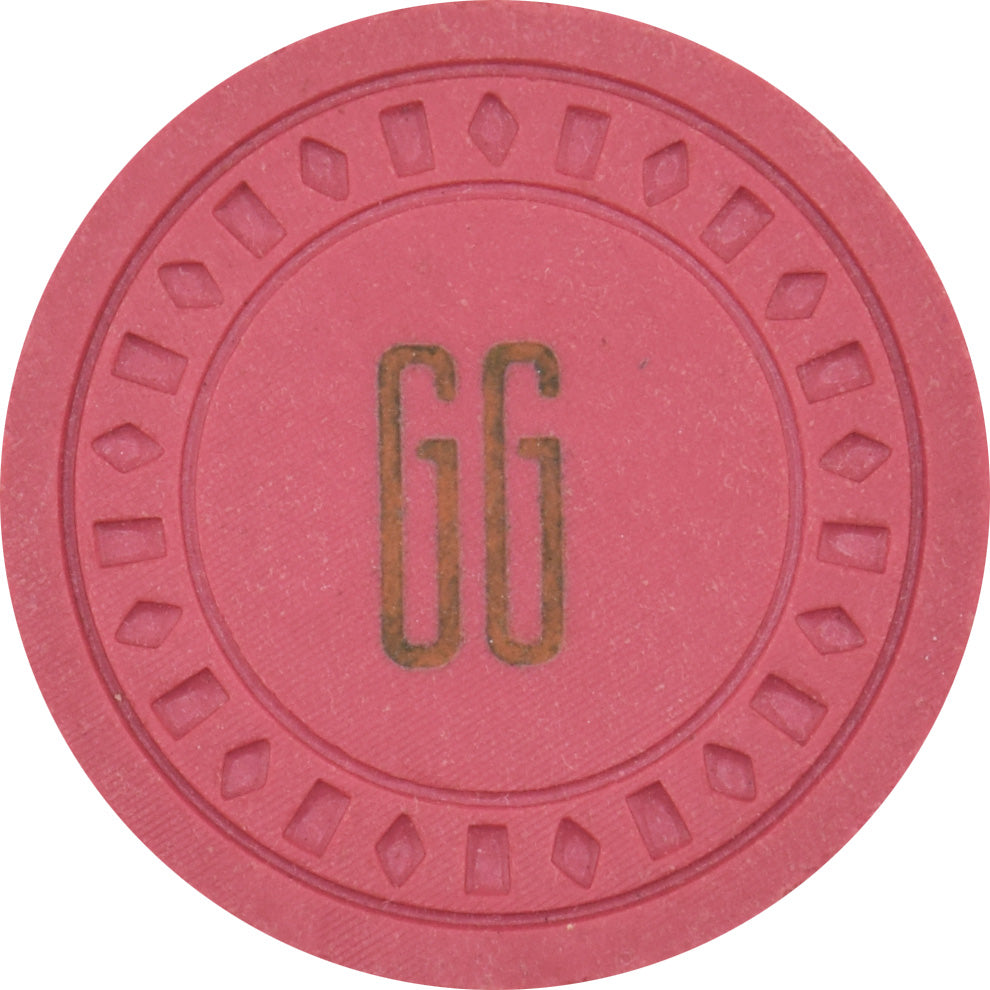Golden Gate (GG) Card Room Casino San Francisco California Pink Chip