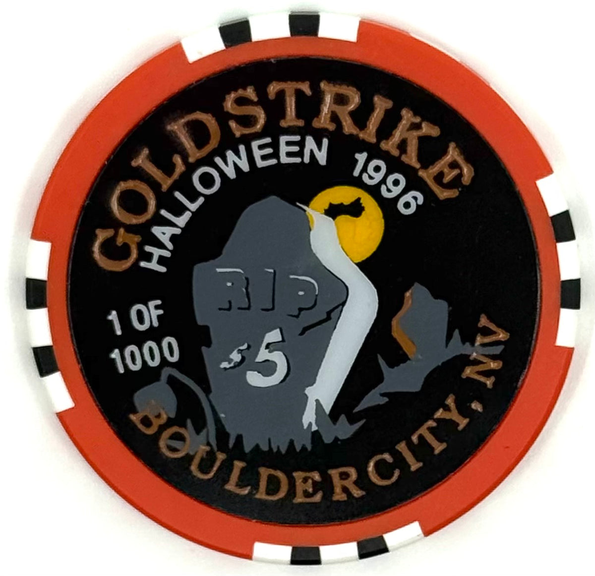 Gold Strike Inn Casino Boulder City NV $5 Halloween Chip 1996