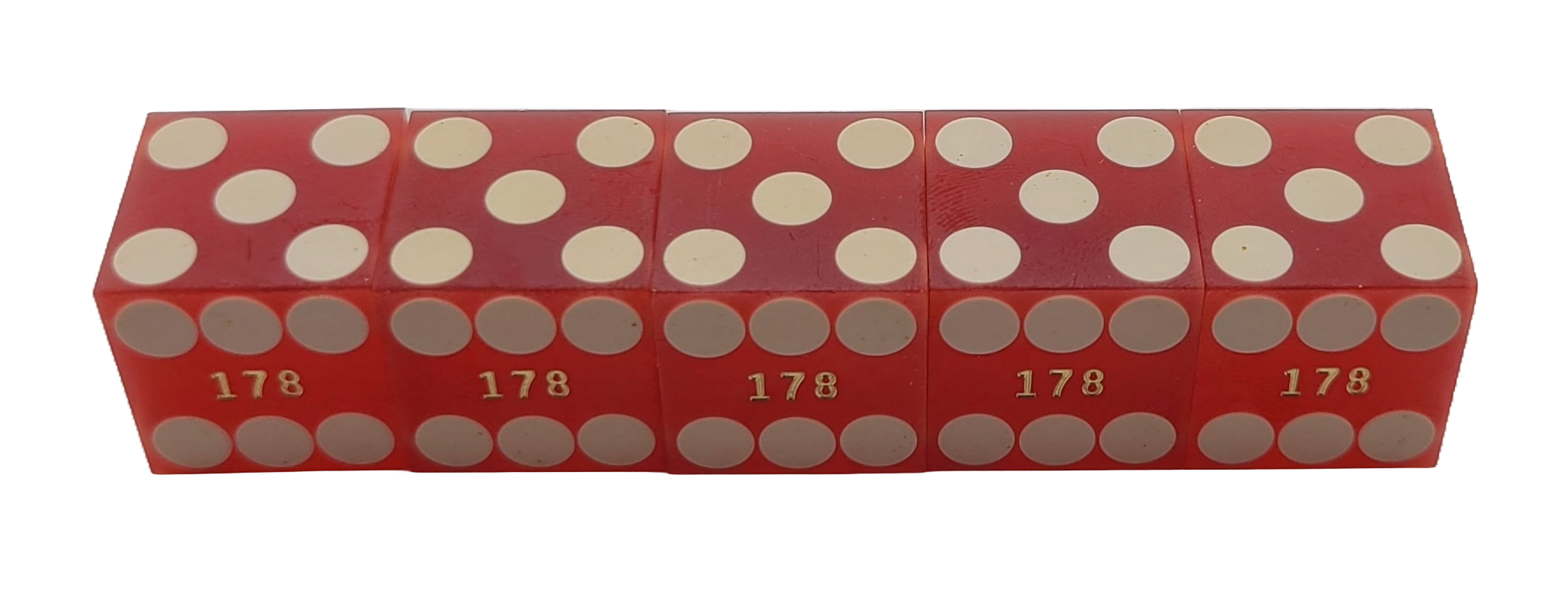 Maxim Casino Las Vegas Nevada Stick of Used Dice Matching Numbers