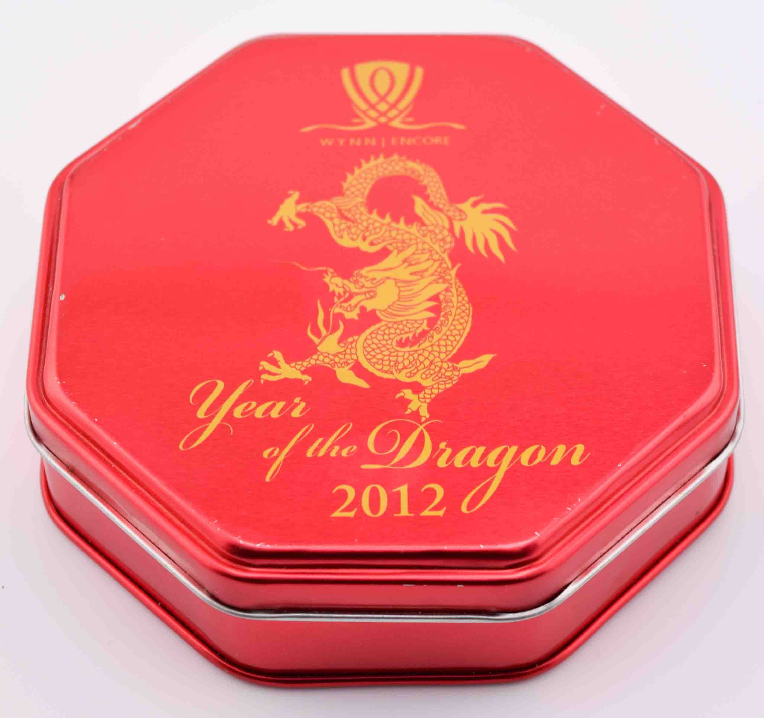 Wynn Casino Las Vegas Nevada $8 Year of the Dragon Tin and Chip 2012