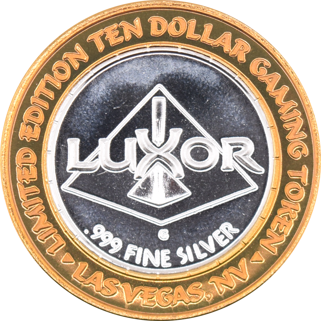 Luxor Casino Las Vegas Nevada "America Thanks You" $10 Silver Strike .999 Fine Silver 2002
